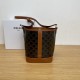 셀린느 Celine 191442 Small Bucket in Triomphe Canvas and Calfskin Tan