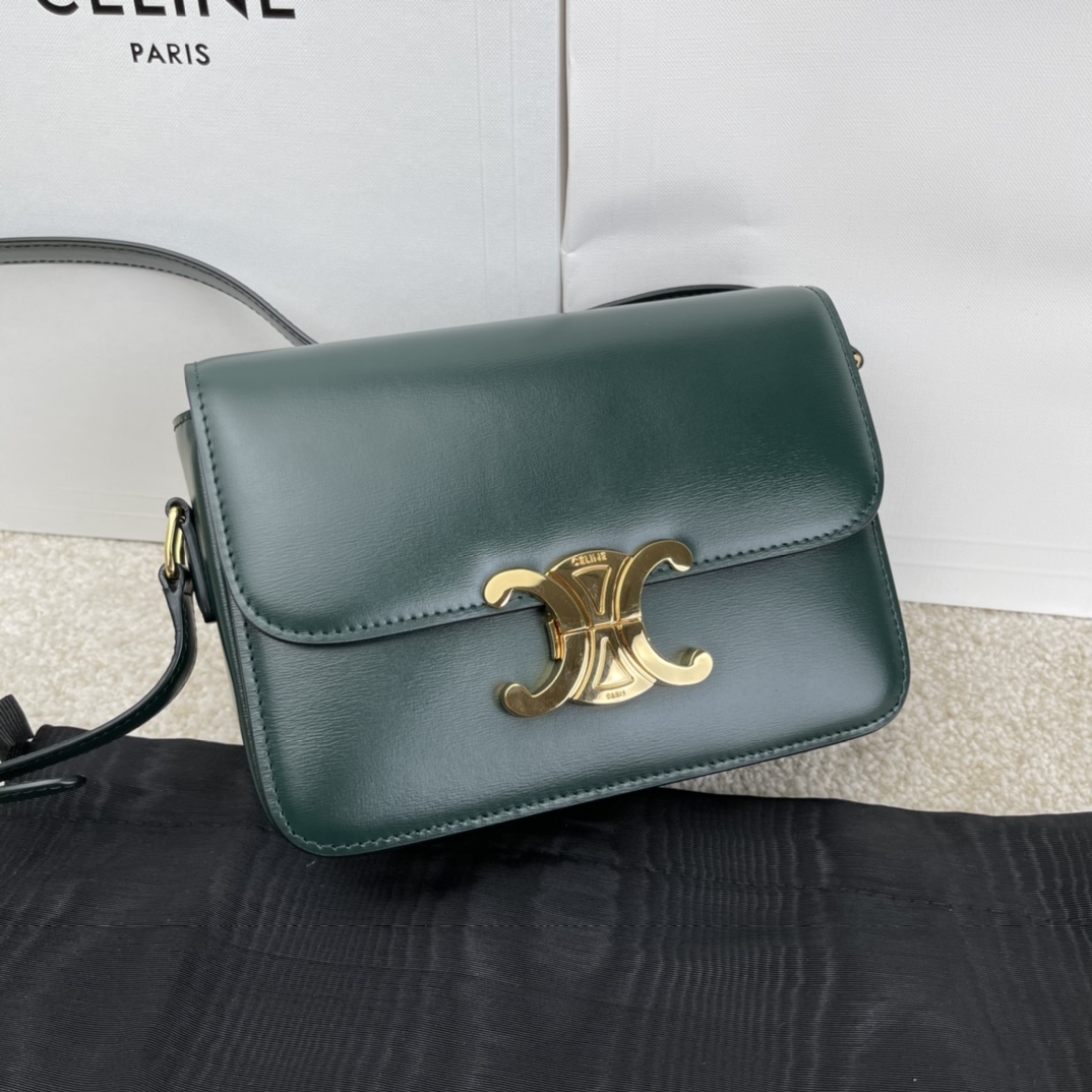 셀린느 Celine 188423 Teen Triomphe Bag in Shiny Calfskin 18.5cm