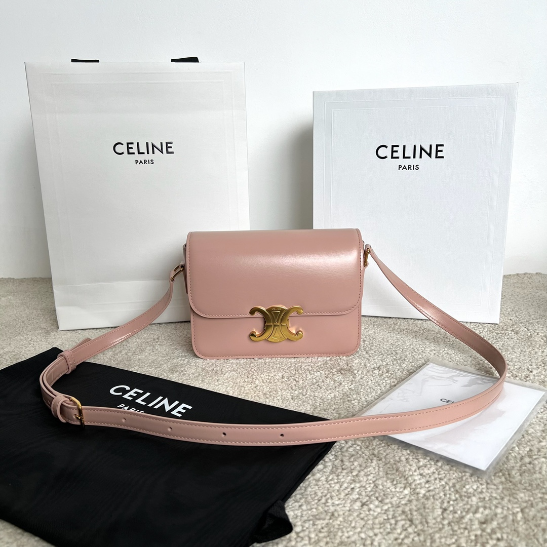 셀린느 Celine 188423 Teen Triomphe Bag in Shiny Calfskin 18.5cm