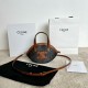 셀린느 Celine 122262 Oval Bag in Triomphe Canvas and Calfskin Tan