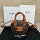 셀린느 Celine 110462 Mini Bowling Bag in Triomphe Canvas and Calfskin Tan 20cm