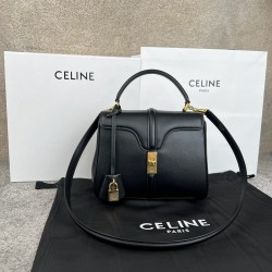 셀린느 Celine 188003 Small 16 Bag in Satinated Calfskin Black 23cm