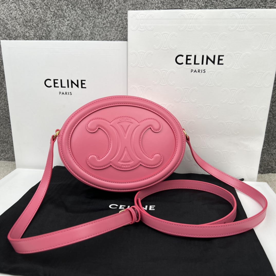 셀린느 Celine 198603 Oval Bag Cuir Triomphe in Smooth Calfskin 20cm