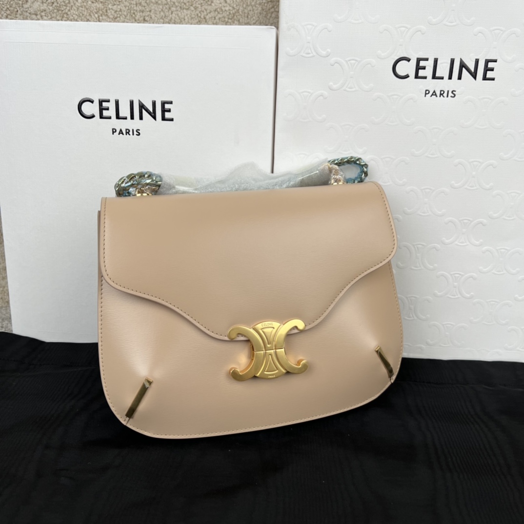 셀린느 Celine 199273 Besace Triomphe in Shiny Calfskin 24.5cm