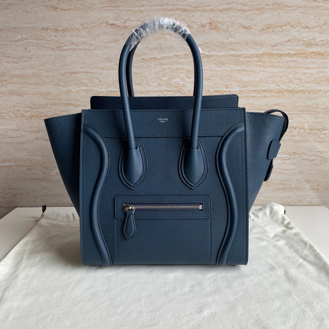 셀린느 Celine 189793 Micro Luggage Handbag in Drummed Calfskin 27cm