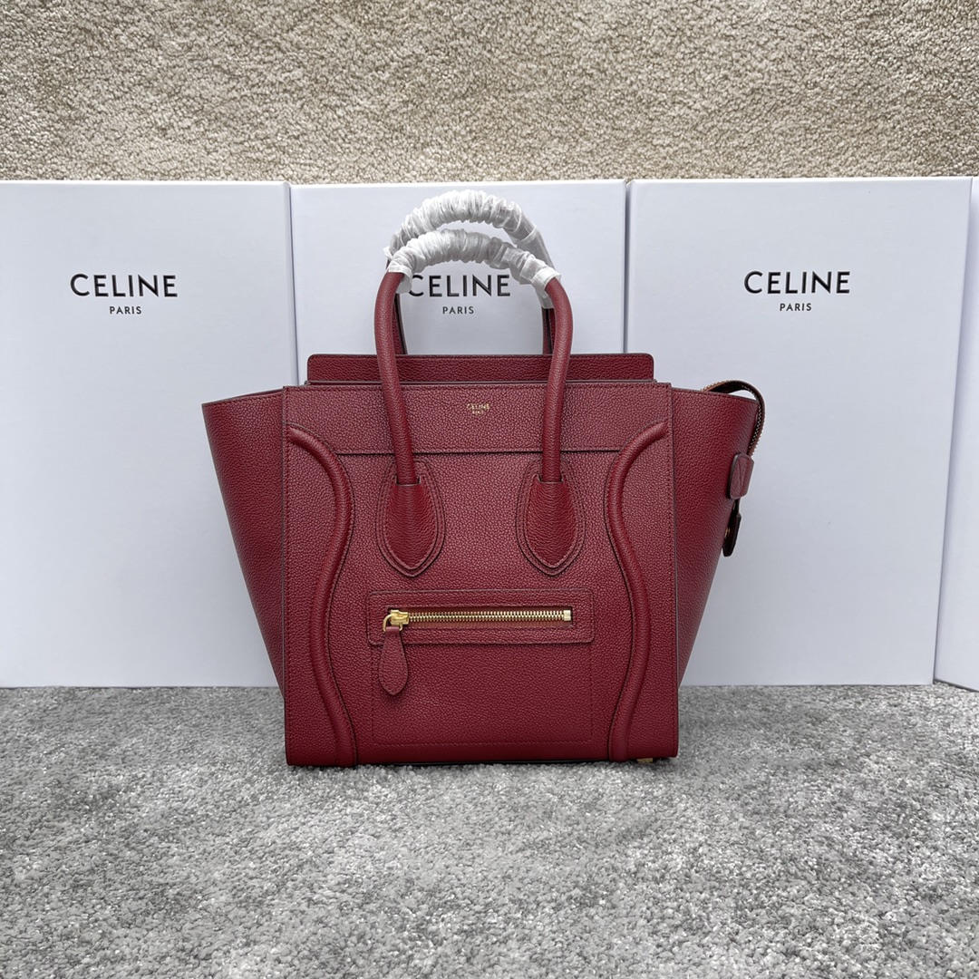 셀린느 Celine 189793 Micro Luggage Handbag in Drummed Calfskin 27cm