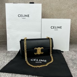셀린느 Celine 197993 Chain Shoulder Bag Triomphe In Shiny Calfskin 20.5cm