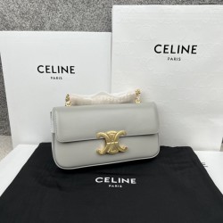 셀린느 Celine 197993 Chain Shoulder Bag Triomphe In Shiny Calfskin 20.5cm