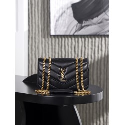 생로랑 Saint laurent/YSL 801437 Loulou Small in Matelasse Lambskin Noir 24cm