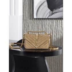생로랑 Saint laurent/YSL 779430 College Mini in Suede Golden Leaf 20cm