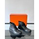 에르메스 Hermes White H Boots 앵클 부츠 Black
