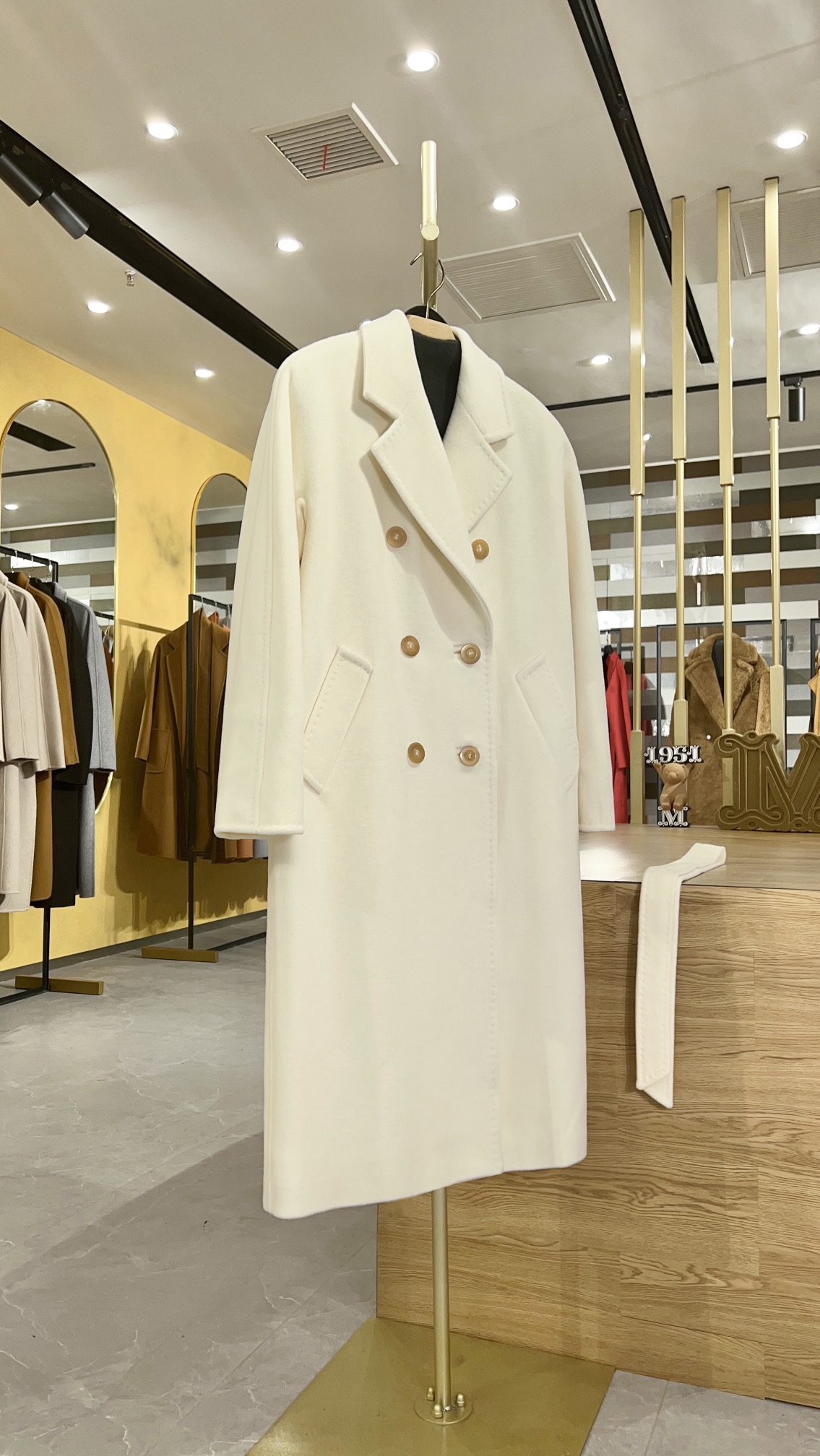 막스마라 Max Mara 코트 흰색 크림