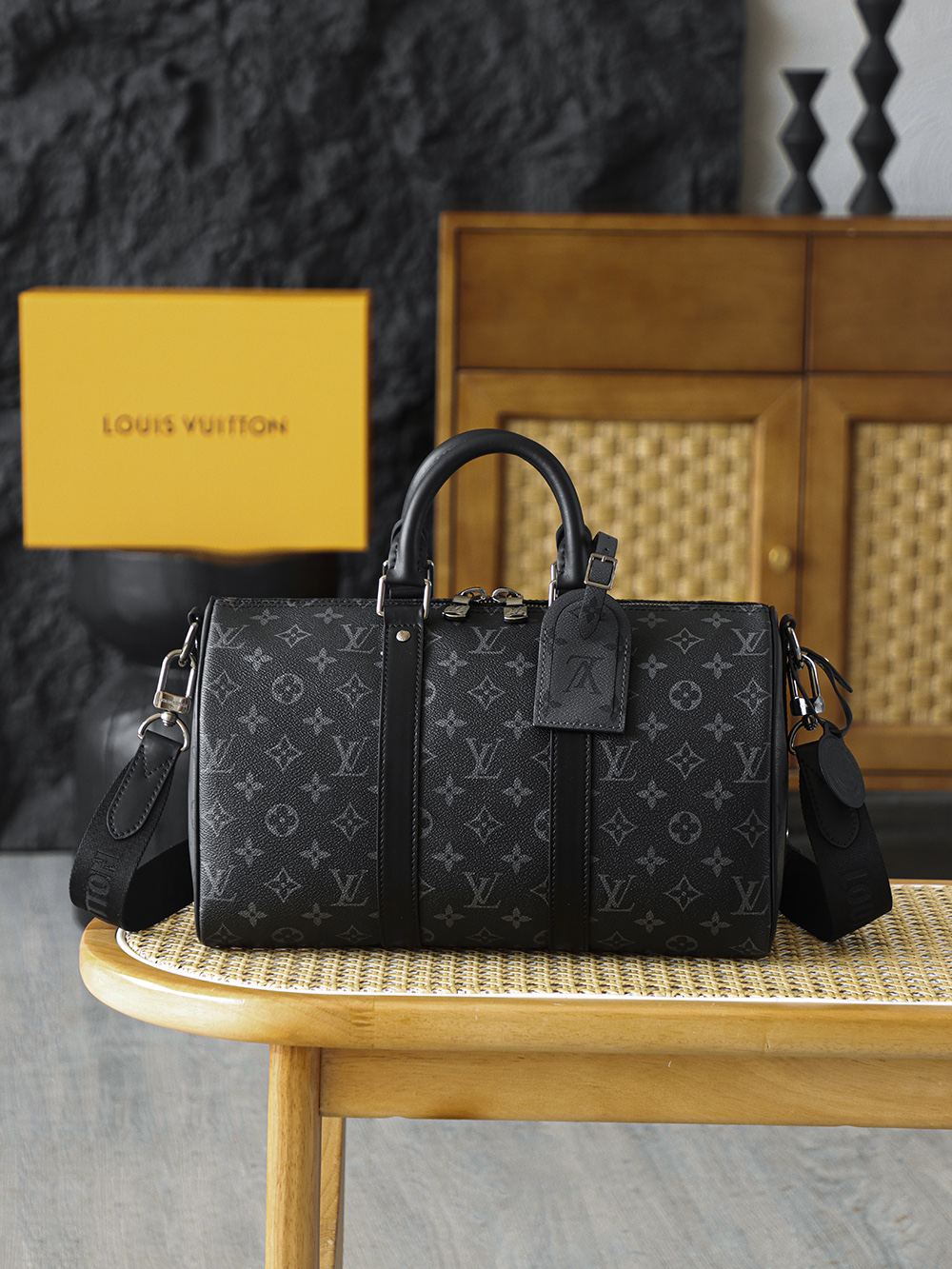【AS】루이비통 Louis Vuitton M46655 Keepall Bandouliere 35 Monogram Eclipse