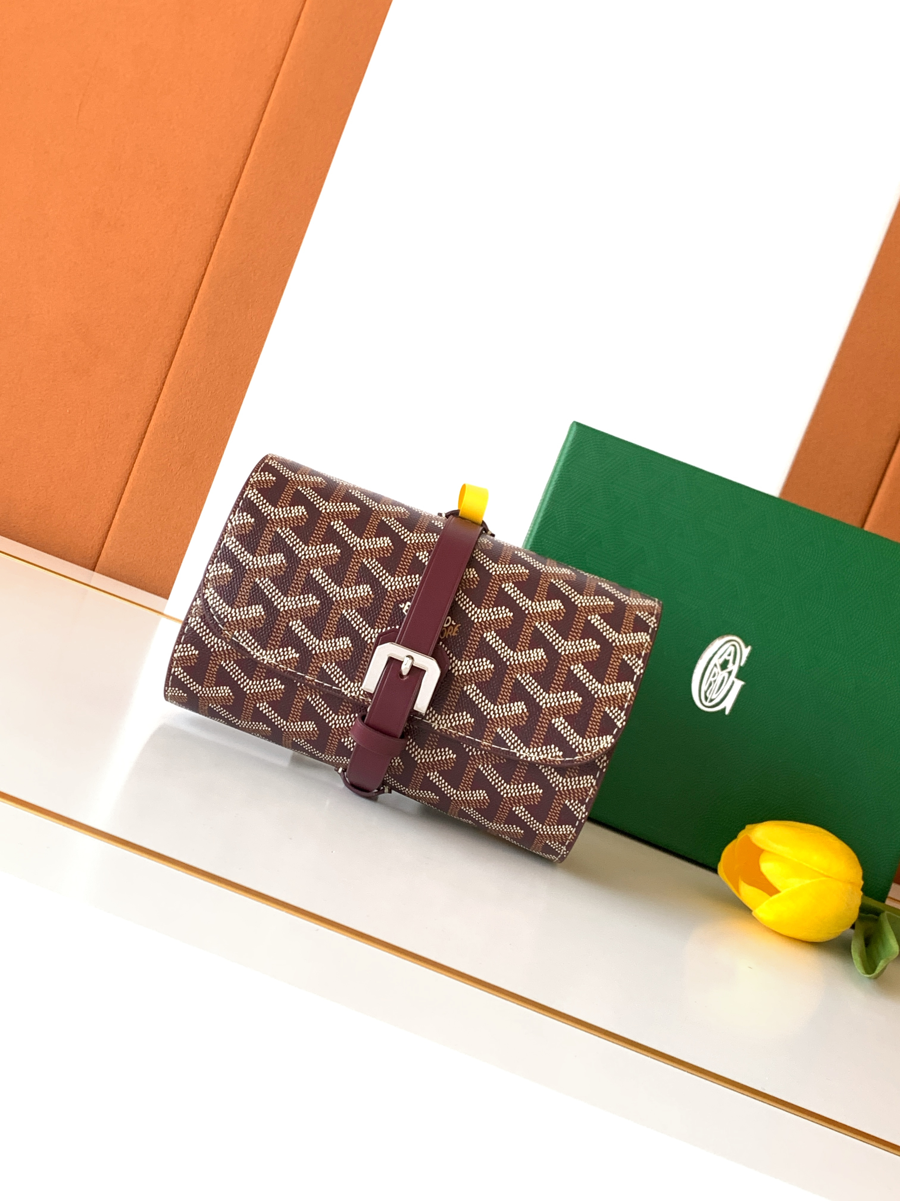 고야드 Goyard 8212 Montre De Voyage Double Two Travel Watch Box Case 16CM