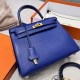 에르메스 Hermes Kelly 25cm Chever 7T Blue Electric/gold