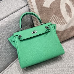 에르메스 Hermes Kelly 25cm Germany Leather 0Z Vert Comics/silver