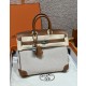 에르메스 Hermes Birkin 25cm Canvas and Swift 37 Gold/silver