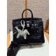 에르메스 Hermes Birkin 25cm Porosus Crocodile 78 Blue Marine/silver