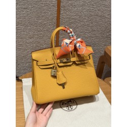 에르메스 Hermes Birkin 25cm Togo 9D Jaune ambre/gold