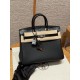 에르메스 Hermes Birkin 25cm Togo and Matte Alligator 89 Noir/silver