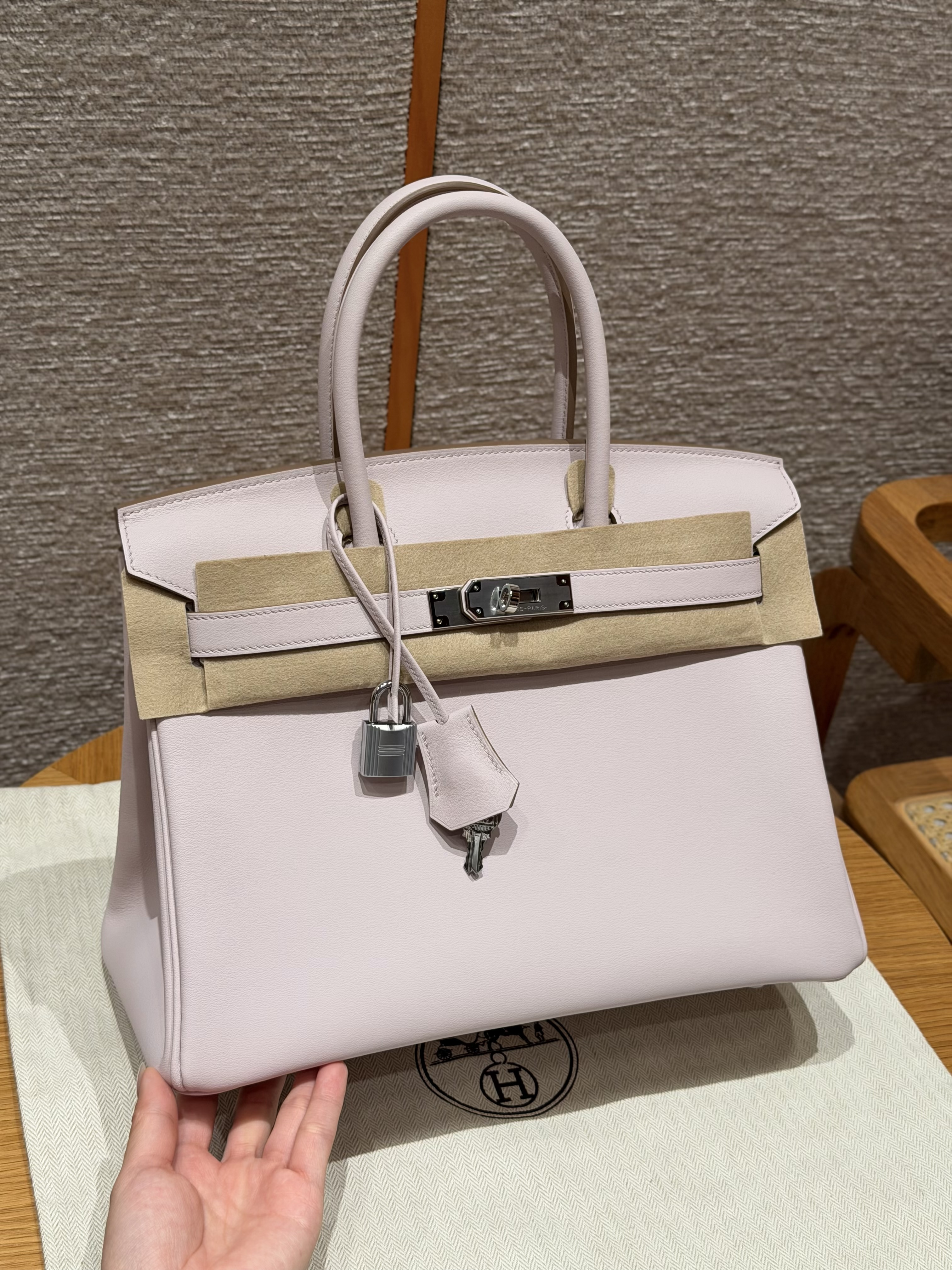 에르메스 Hermes Birkin 30cm Swift 09 Mauve pale/silver