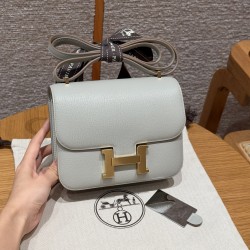 에르메스 Hermes Constance with mirror 19cm chèvre 80 Girs perle/gold