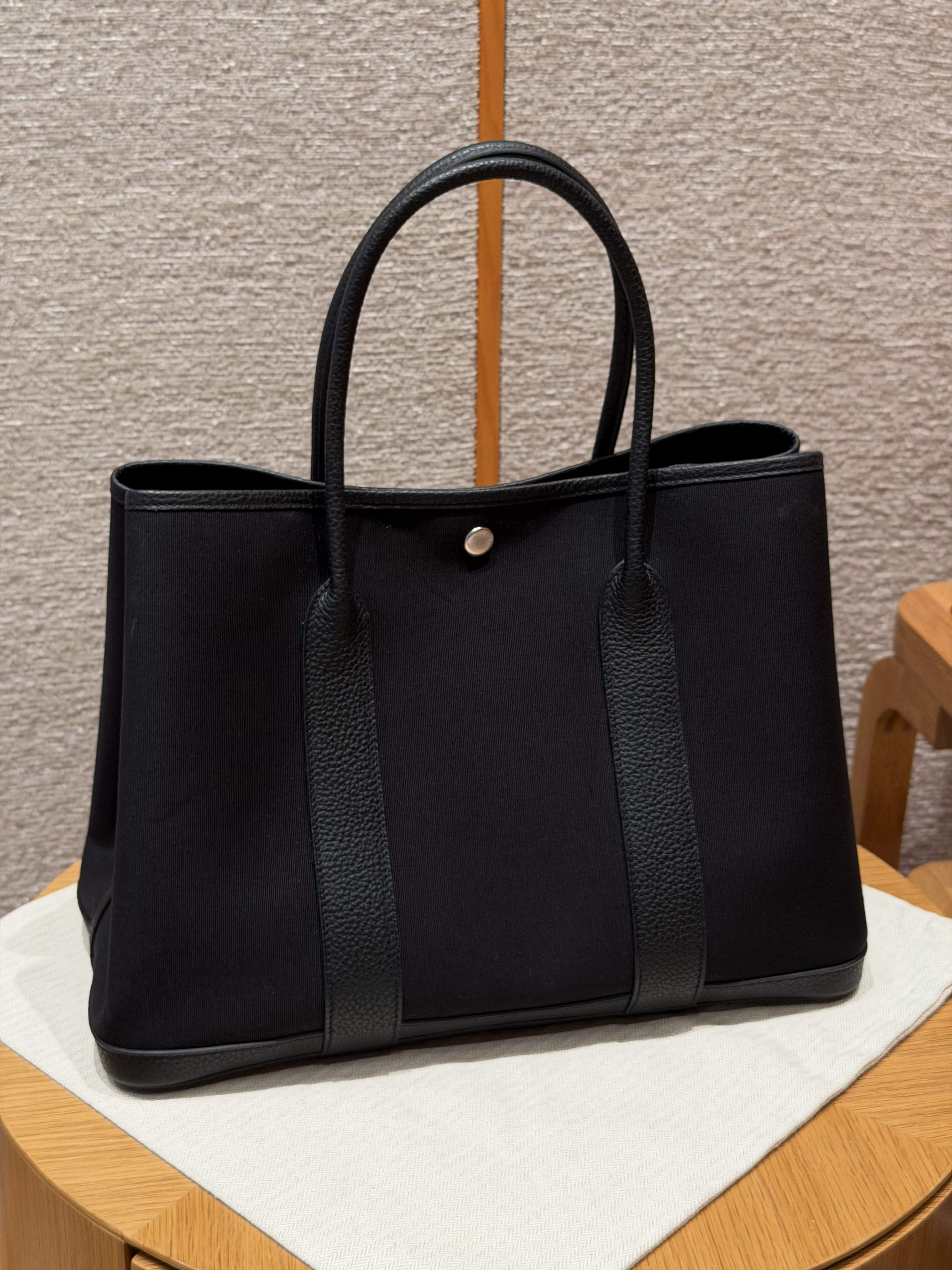 에르메스 Hermes Garden party 36cm Canbas and Negonda 89 Noir