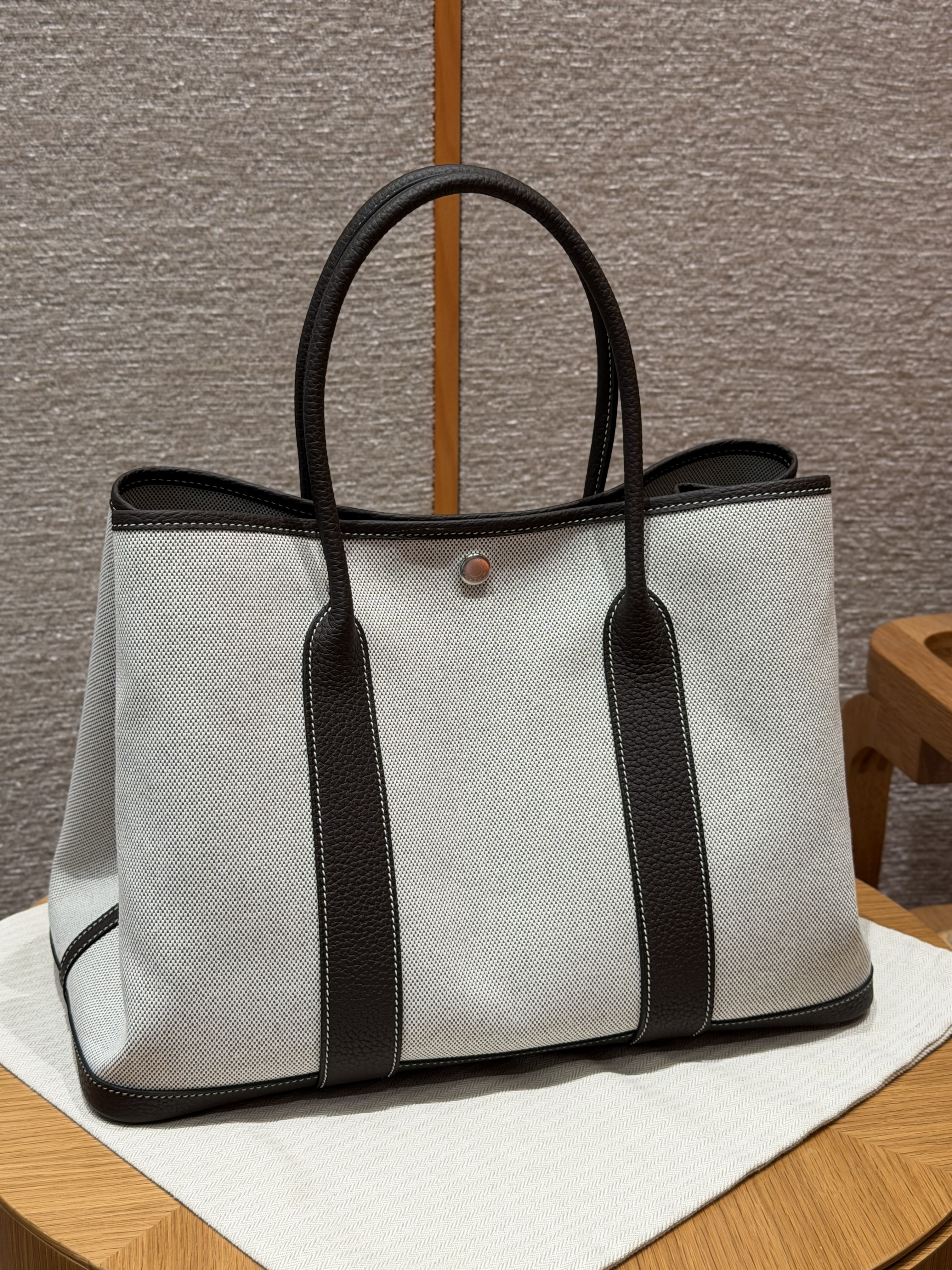 에르메스 Hermes Garden party 36cm Canbas and Negonda ecru ecru Ebene