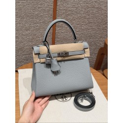 에르메스 Hermes Kelly 25cm Togo P0 Gris pantin/silver