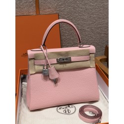 에르메스 Hermes Kelly 28cm Togo 3Q Rose Sakura/silver