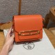 에르메스 Hermes Roulis 18cm Evercolor 93 Orange/gold