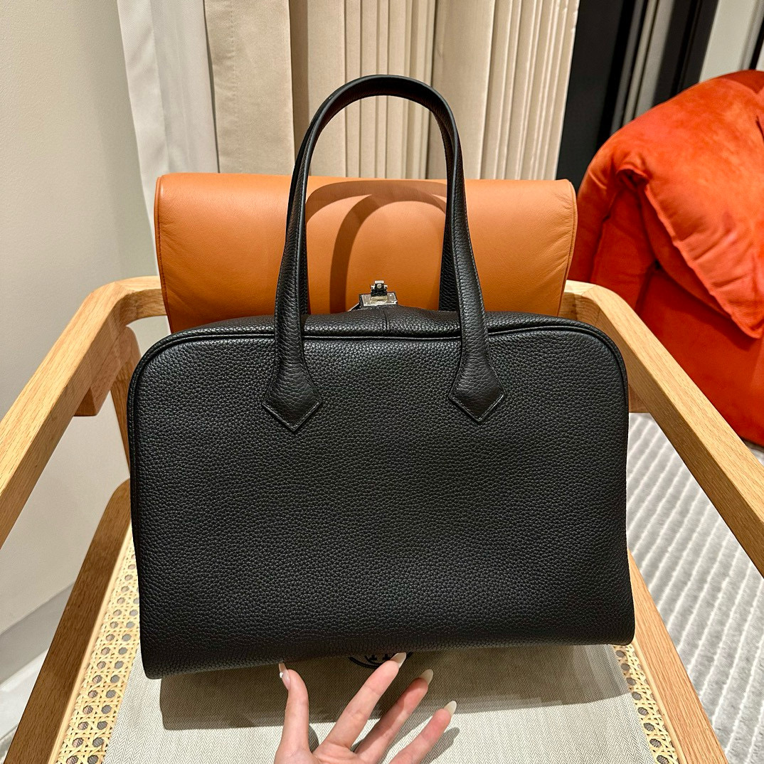 에르메스 Hermes Victoria 35cm Clemence 89 Noir/silver
