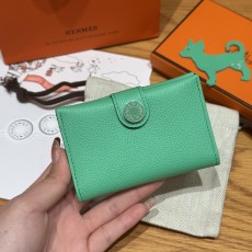 에르메스 Hermes R.M.S Card Holder 10.5cm Evercolor 0T Vert Comics/enamel Fittings