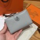 에르메스 Hermes R.M.S Card Holder 10.5cm Evercolor 8U Blue glacier and 85 Ardoise/enamel Fittings