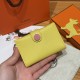 에르메스 Hermes R.M.S Card Holder 10.5cm Evercolor 9R Lime and U5 Rose Lipstick/enamel Fittings