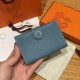 에르메스 Hermes R.M.S Card Holder 10.5cm Evercolor 75 Bleu jean/enamel Fittings
