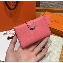 에르메스 Hermes R.M.S Card Holder 10.5cm Evercolor U5 Rose Lipstick/enamel Fittings