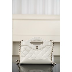 샤넬 Chanel 24S 31Shopping Bag Nano AP3656 White gold 20.5cm
