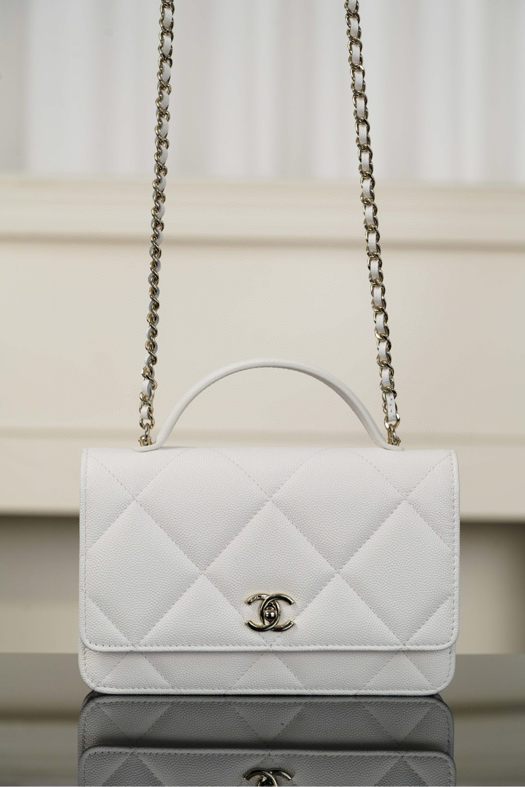 샤넬 Chanel 25K AP4931Wallet on Chain White 19.3cm