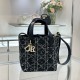 디올 Dior Small Dior Toujours Vertical Tote Bag Black 18.5cm