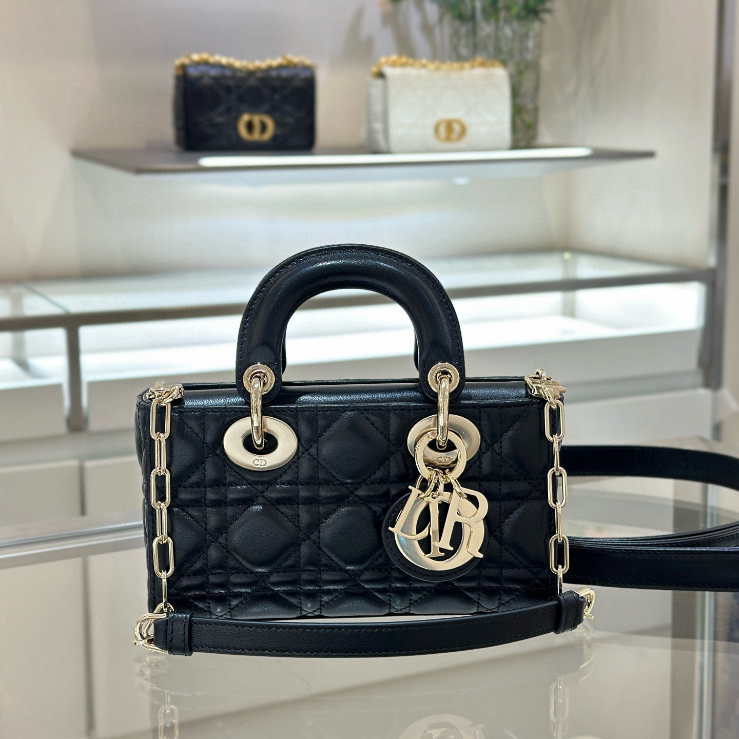 디올 Dior Mini Lady D-Joy Bag Black 19cm