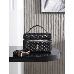 생로랑 Saint laurent/YSL 766731 Gaby Vanity Bag in Lambskin Black 18cm
