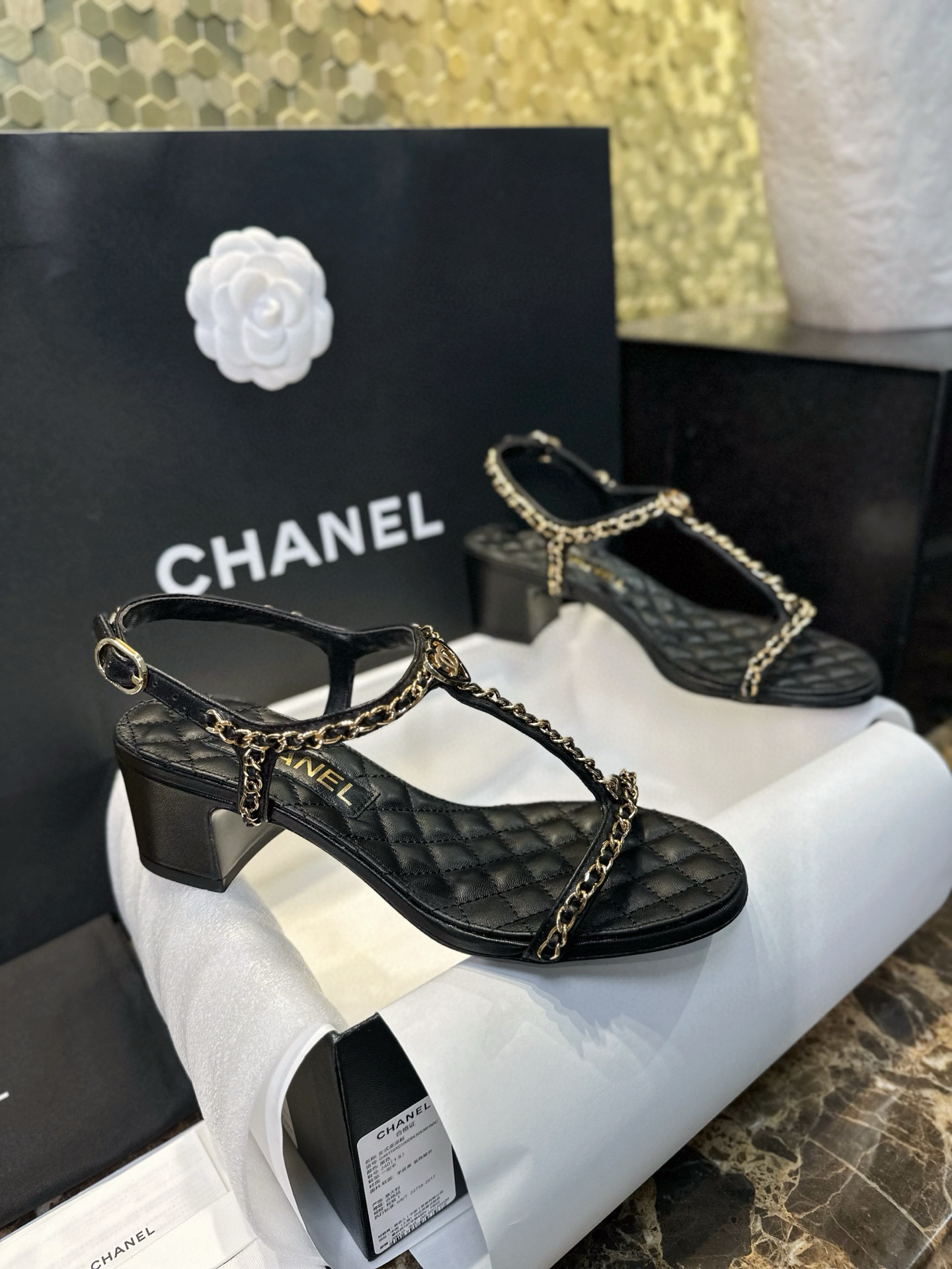 샤넬 CHANEL 25C 샌들 Black