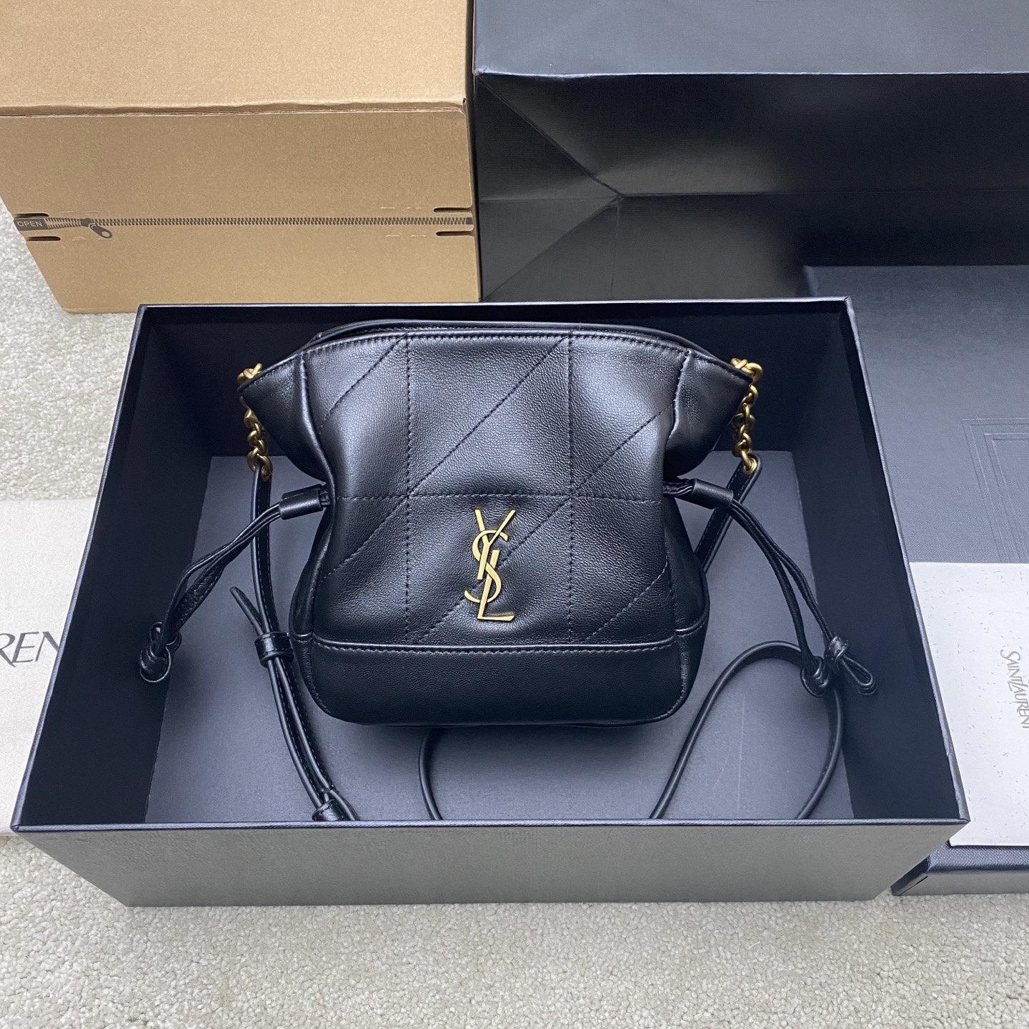 생로랑 Saint laurent/YSL 859174 Jamie Mini Shoulder Pouch in Lambskin Black