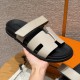 에르메스 Hermes 180 Chypre Sandal Cowhide&Pebble Beige