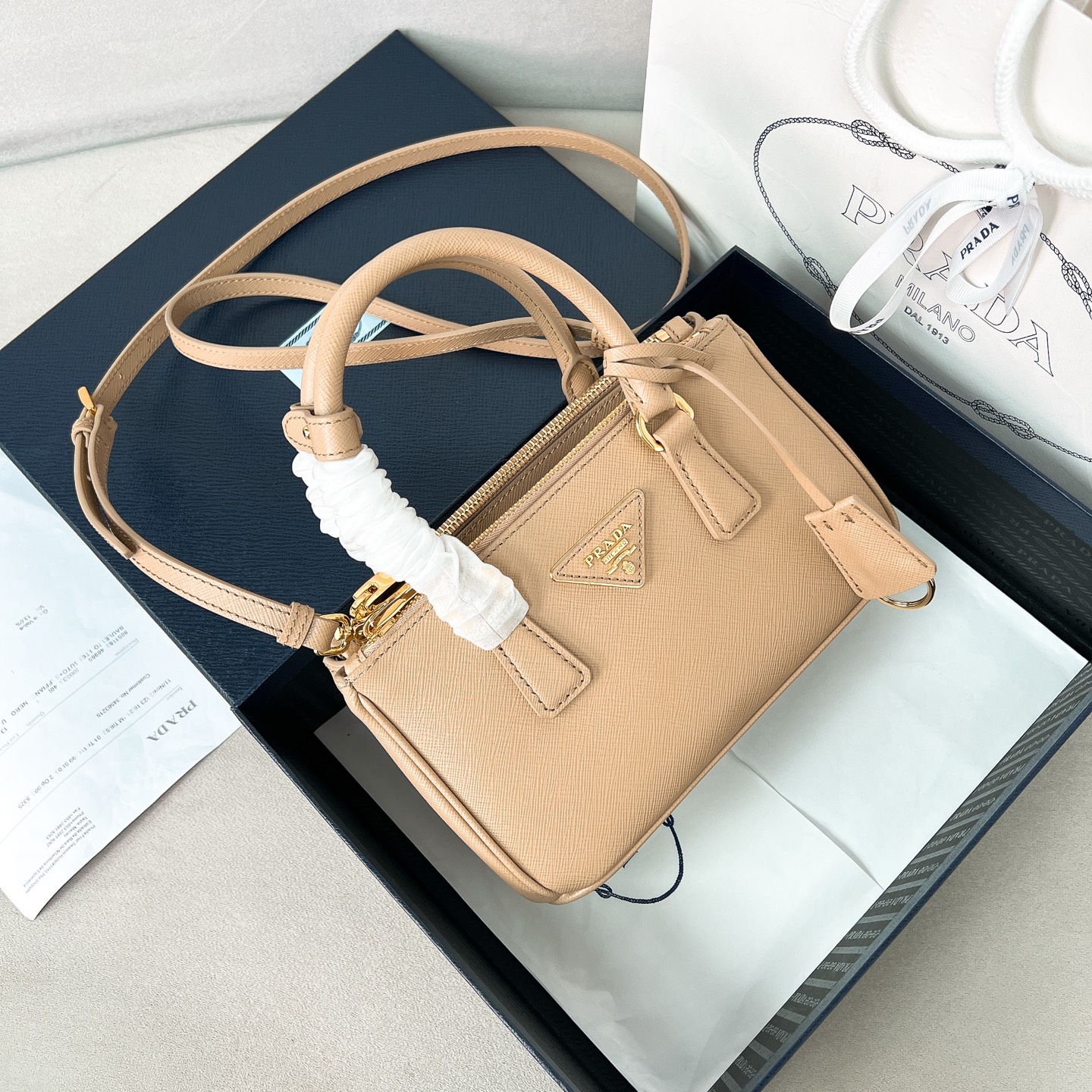 프라다 Prada 1BA916 갤러리아 사피아노 가죽 미니백 21cm