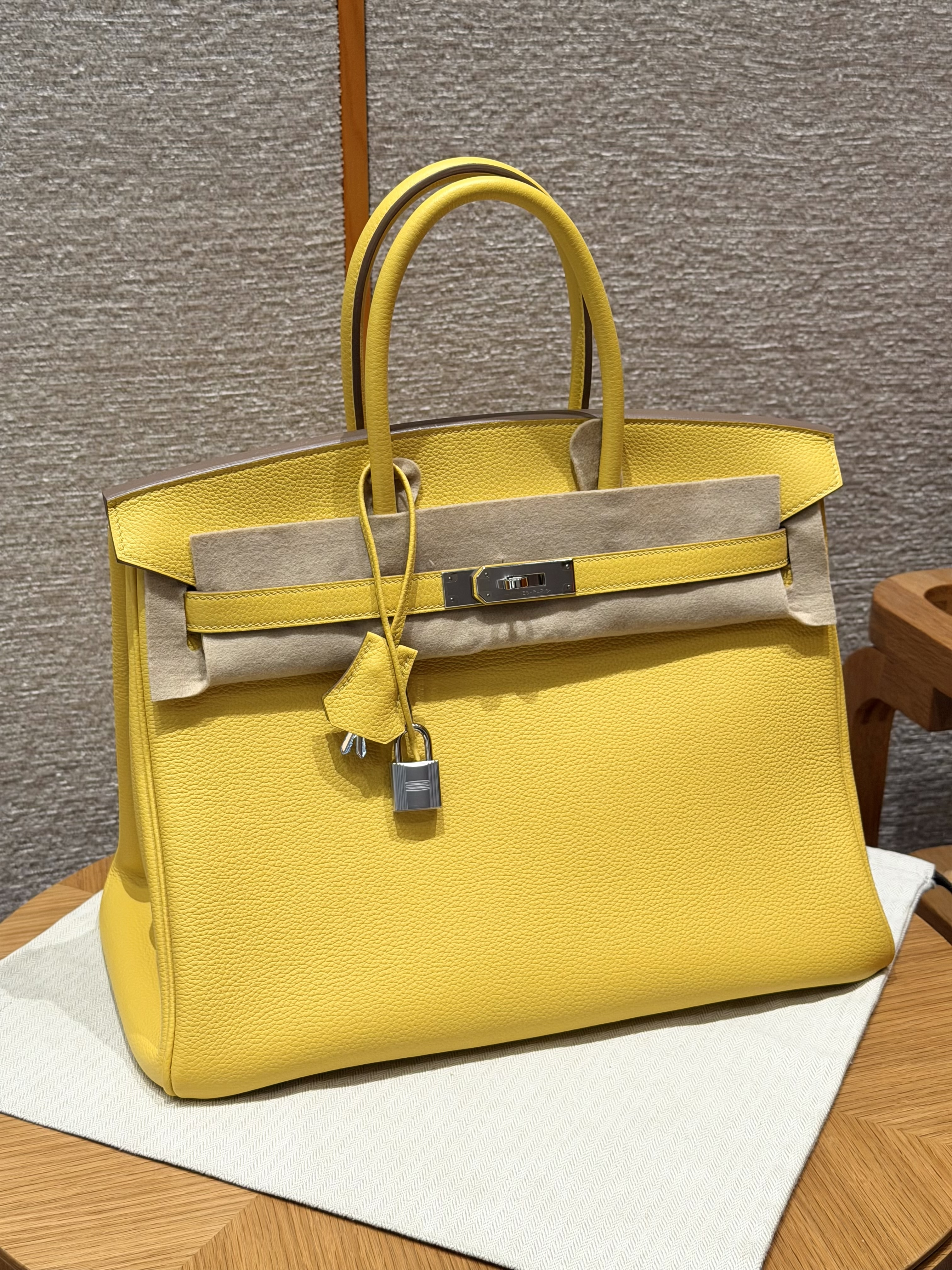 에르메스 Hermes Birkin 35cm Togo 9R Lime/silver