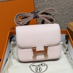 에르메스 Hermes Constance 19cm chèvre 09 Mauve pale/Rose gold