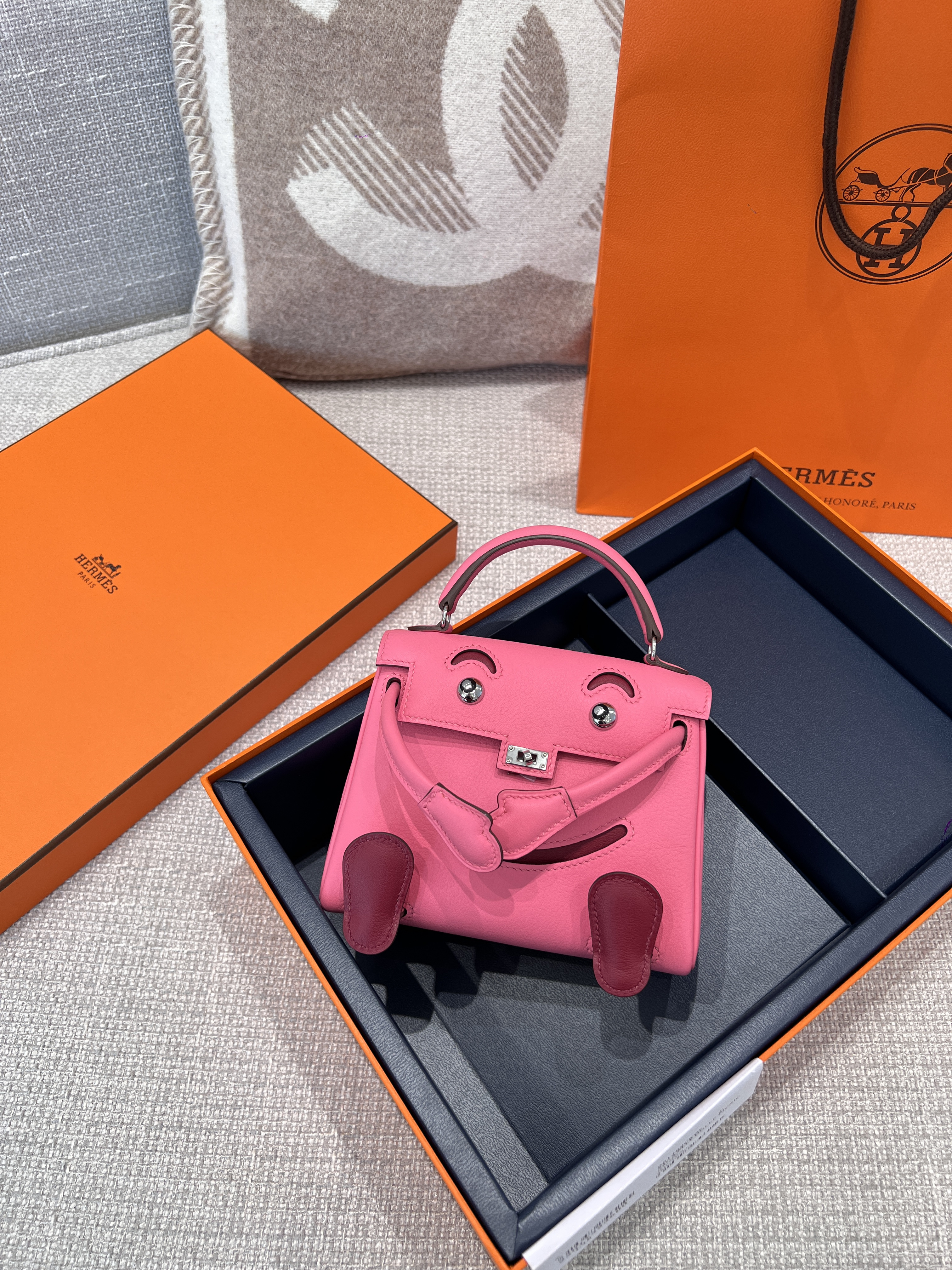 에르메스 Hermes Kelly Doll France Leather 5P Pink