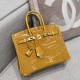 에르메스 Hermes Birkin 25cm France Hcp Porosus crocodile 9D Jaune Ambre/gold